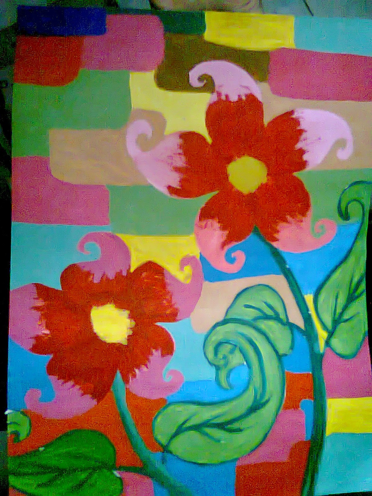 Contoh Lukisan Dekoratif  Bunga Gambar  Dekoratif 