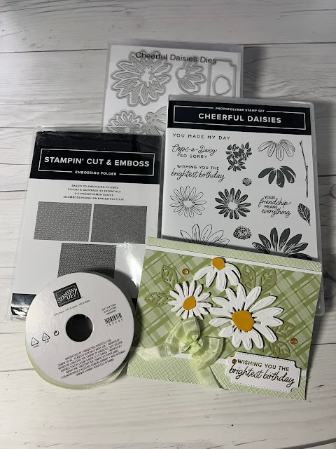 Stampin' Up! Stamps and Dies used to create  Cheerful Daisies Card