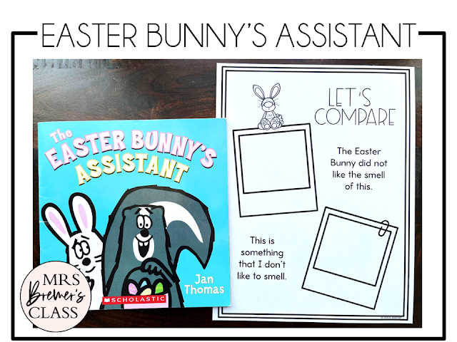The Easter Bunny's Assistant book activities unit with read aloud companion printables, reading comprehension worksheets, literacy lesson ideas, and a craft
