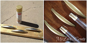 spray painting handles gold