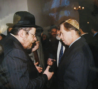 Václav Havel and Karol Sidon (left), his friend and later chief Czech rabbi