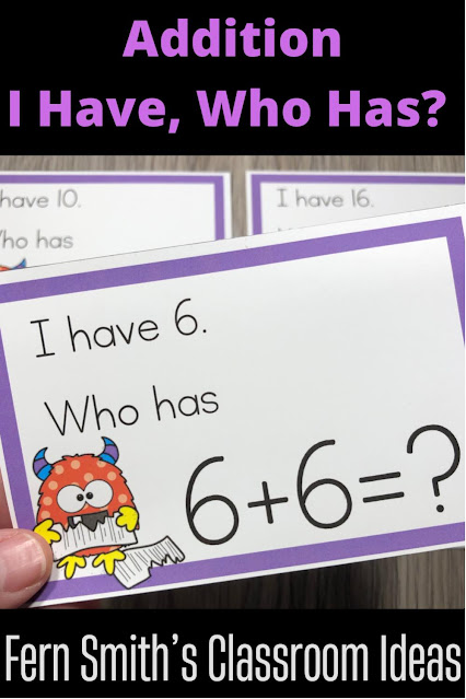 Click Here to Download This Adorable Halloween Monster Themed Addition Sums to 20, I Have, Who Has? Card Game For Your Class Today!
