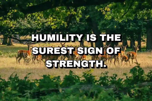 Humility is the surest sign of strength. Thomas Merton