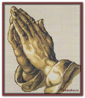 Download cross stitch scheme B350 "Praying Hands" Luca-S