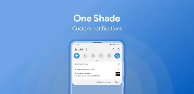 تنزيل One Shade for Android  تطبيق تخصيص لوحة إشعارات  والإعدادات السريعة للاندرويد