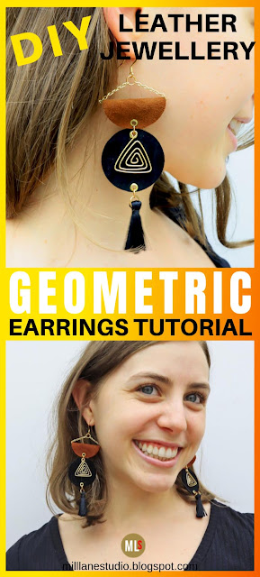DIY Geometric Leather Earrings Inspiration Sheet