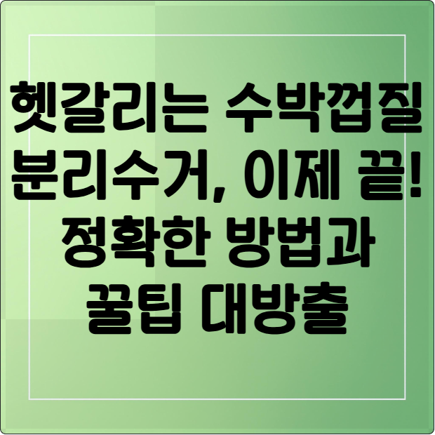 헷갈리는 수박껍질 분리수거, 이제 끝! 정확한 방법과 꿀팁 대방출