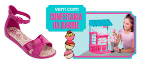 sandalinha + confeitaria da barbie