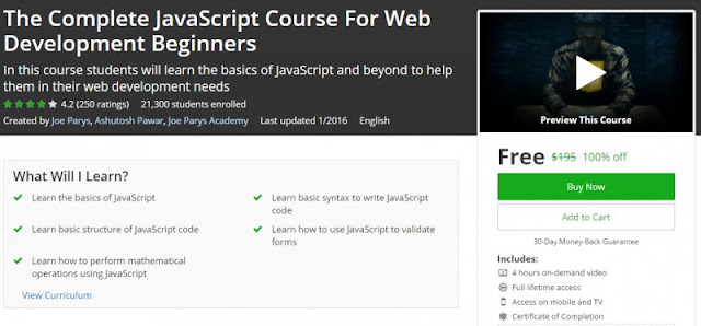 [100% Off] The Complete JavaScript Course For Web Development Beginners| Worth 195$