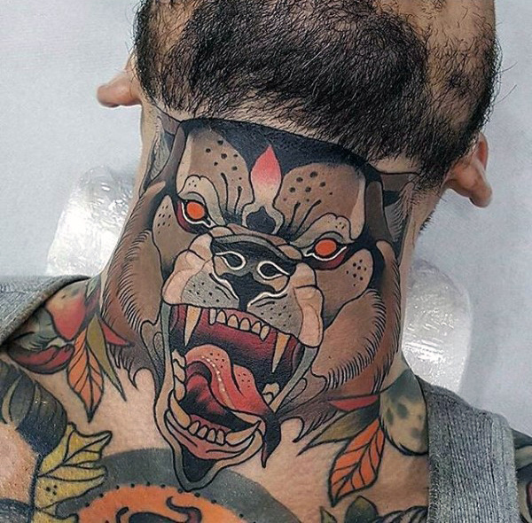 Tatuagens na garganta - 37 ideias masculinas