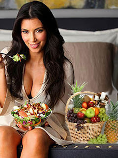 Kim Kardashian having fruit salad