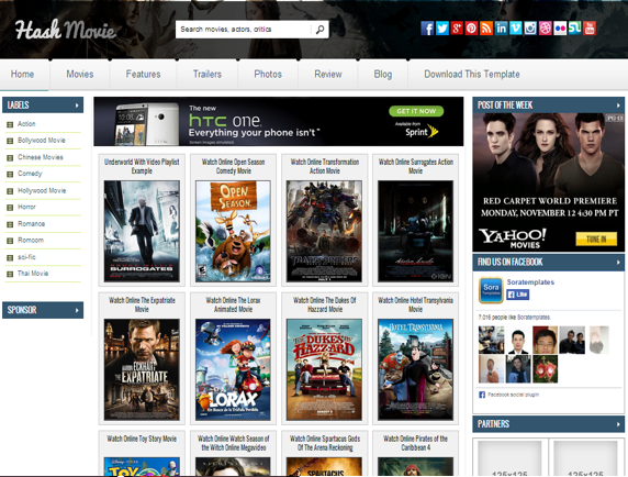 newbloggertemplates: Hash Movie Video Blogger Template for Movies ...