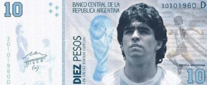 Proponen crear un nuevo billete de 10 pesos con la figura de Maradona