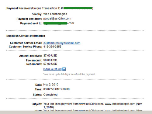 ask2link 2nd proof of payment