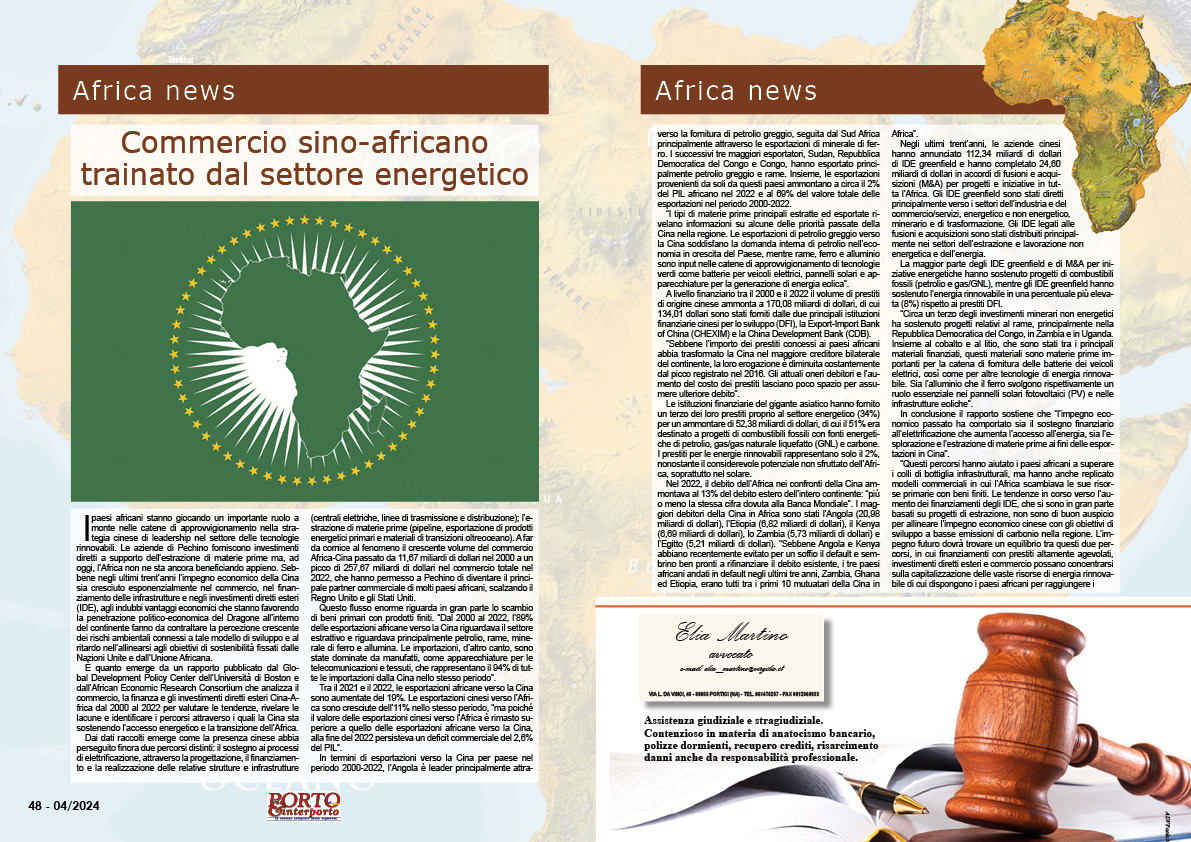 Commercio sino-africano trainato dal settore energetico