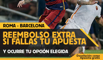 betfair reembolso 25 euros Champions League Roma vs Barcelona 16 septiembre