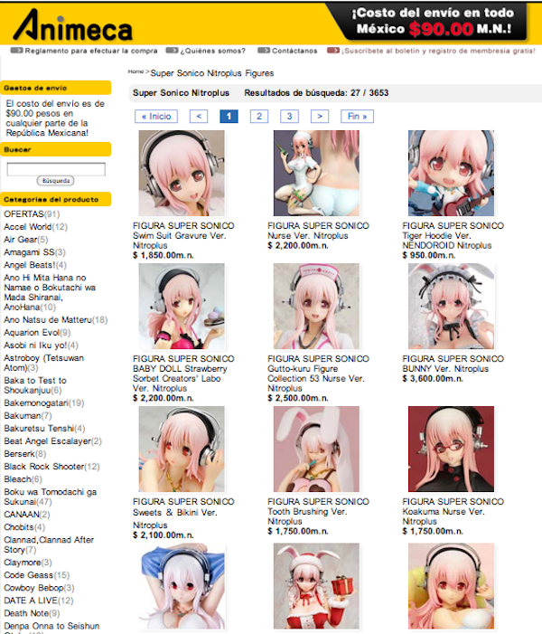 figuras Super Sonico Nitroplus