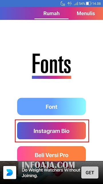 Aplikasi Cool Fonts for Instagram