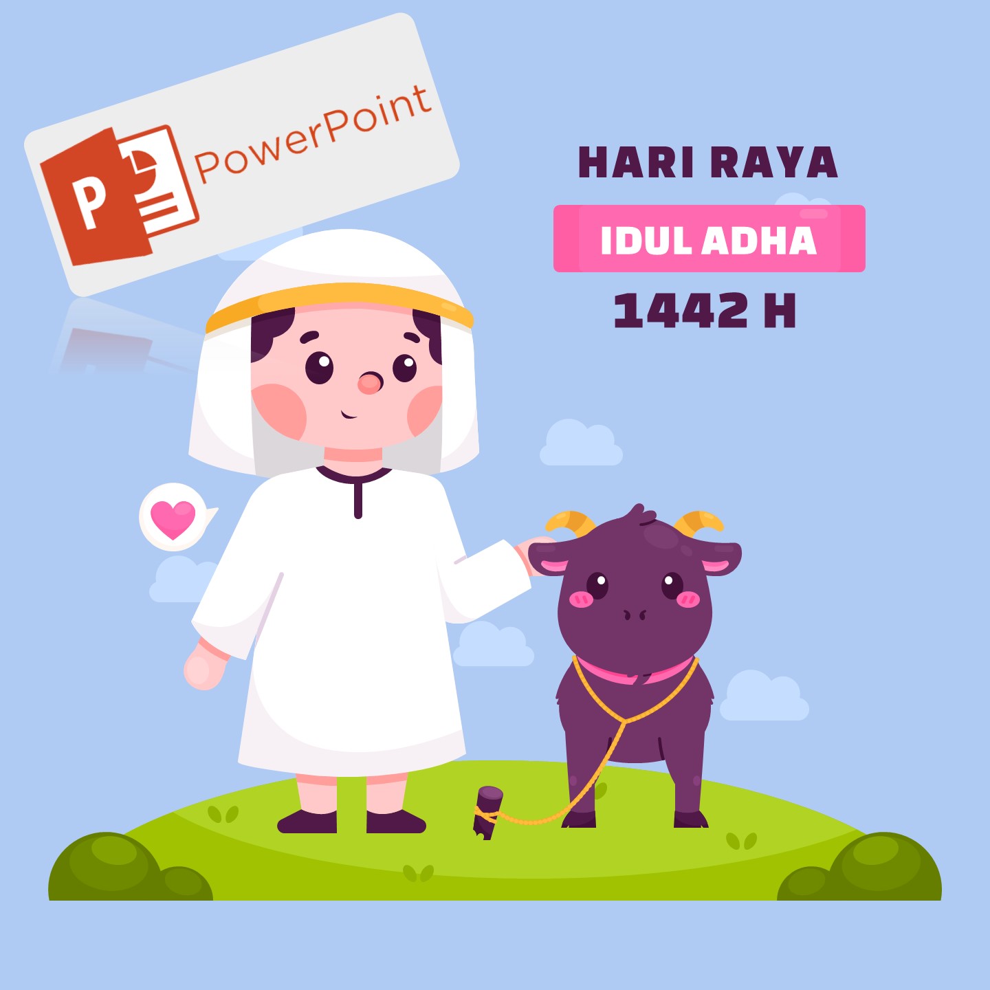 Template PowerPoint Gambar Ucapan Selamat Hari Raya Idul Adha 1442 H