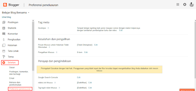 Cara Setting Robot.txt SEO di Blogspot Dengan Benar