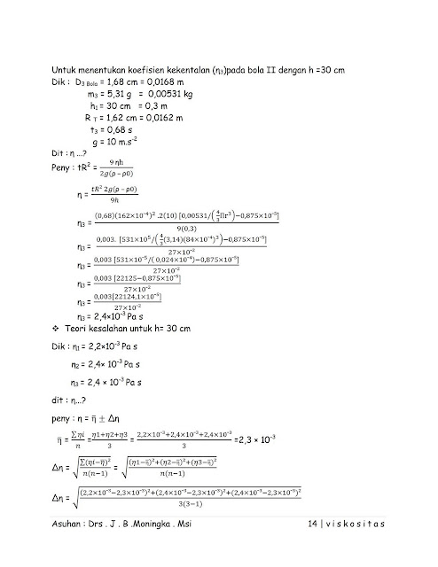 CONTOH LAPORAN HASIL RAKTIKUM VISKOSITAS FISIKA DASAR I