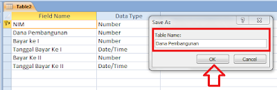 Tabel database Access