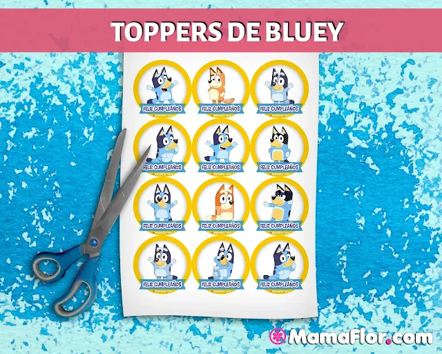 Toppers de Bluey para Imprimir