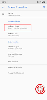 3. Kemudian pilih menu Keyboard Virtual