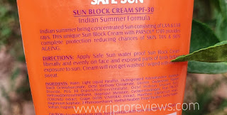 Lotus Herbals Safe Sun - Sun Block Cream PA++ UVA UVB SPF30 Review