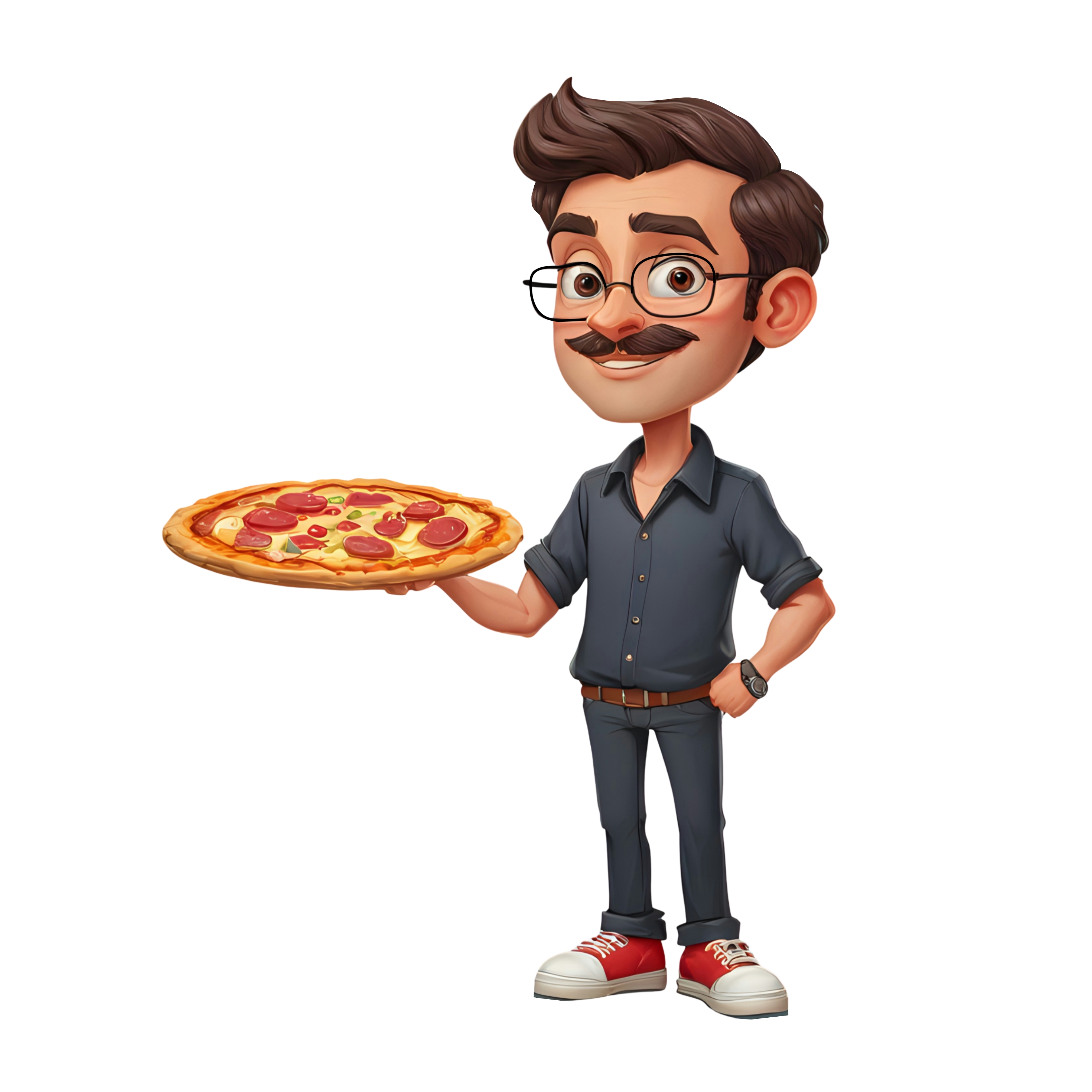 Delicious pizza cartoon design