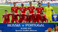 SELECCIÓN DE RUSIA - Temporada 2016-17 - Fedor Smolov, Fedor Kudryashov, Viktor Vasin, Georgiy Dzhikiya, Igor Akinfeev; Alexander Golovin, Alexander Samedov, Dmitriy Kombarov, Denis Glushakov, Roman Shishkin y Yury Zhirkov -  SELECCIÓN DE RUSIA 0 SELECCIÓN DE PORTUGAL 1 (Cristiano Ronaldo) - 21/06/2017 - Copa de Confederaciones de la FIFA, Grupo A - Moscú, Rusia, Spartak Stradium