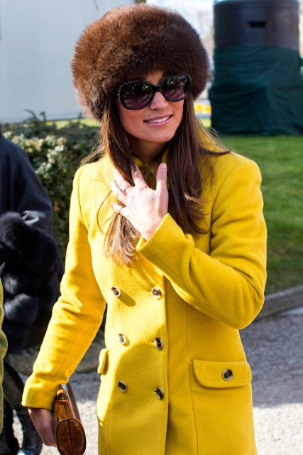 Pippa Middleton in bright yellow Katerine Hooker coat here's how to GET THE LOOK