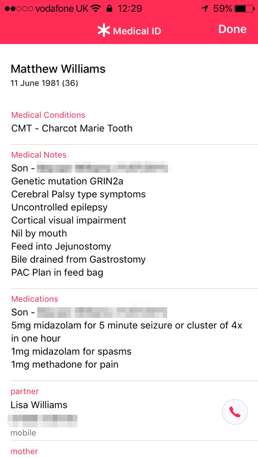 medical id screen