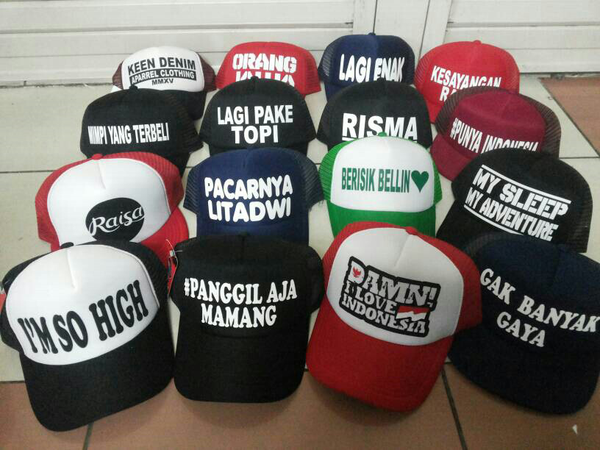 CUSTOM TOPI DESIGN SENDIRI SURABAYA SIDOARJO MURAH BERKWALITAS COD KIRIM-KIRIM