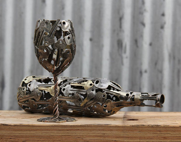Incríveis esculturas feitas com chave por Moerkey