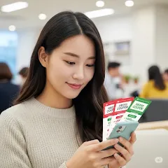 스마트폰으로 민생소비쿠폰을 신청하는 모습
