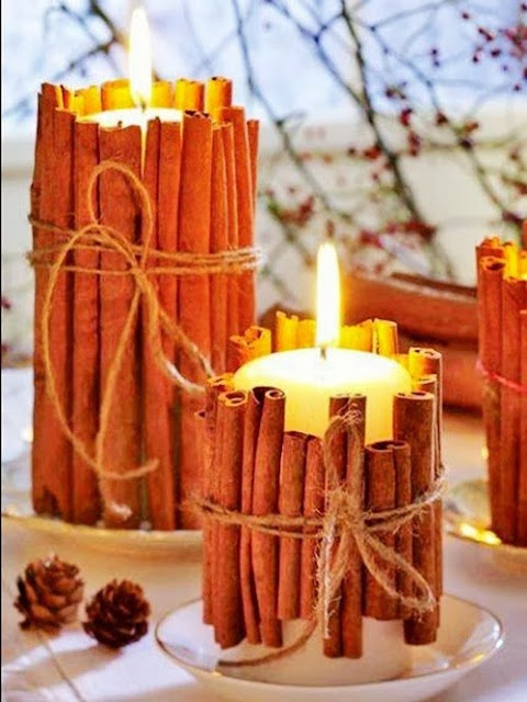 fresh Christmas candle decor 2014