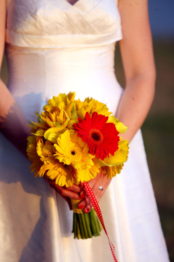 Wedding flowers in Red and Yellow