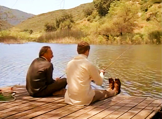 Still - Forrester (Christopher Plummer) and Michael (David Morse) go fishing, Prototype (TV Movie, 1983)