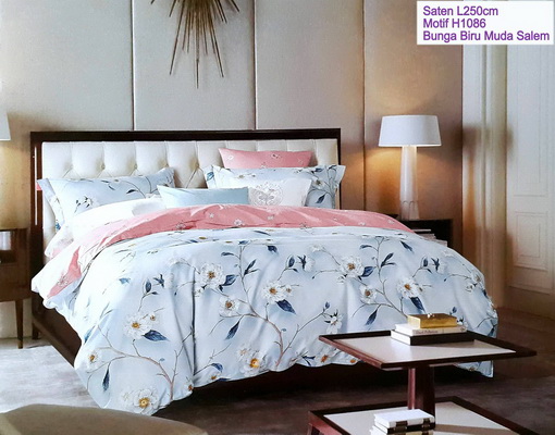 Sprei Katun Jepang Motif Biru Muda Salem