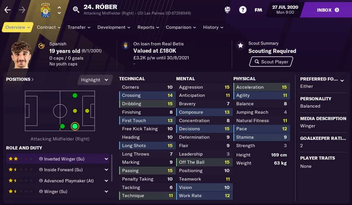 Rober Gonzalez Football Manager 2021