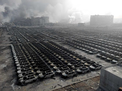 Foto Ledakan Besar di Tianjin China