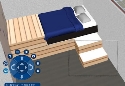 A platform bed designed in DreamPlan