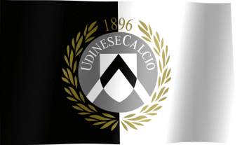 The waving fan flag of Udinese Calcio with the logo (Animated GIF)