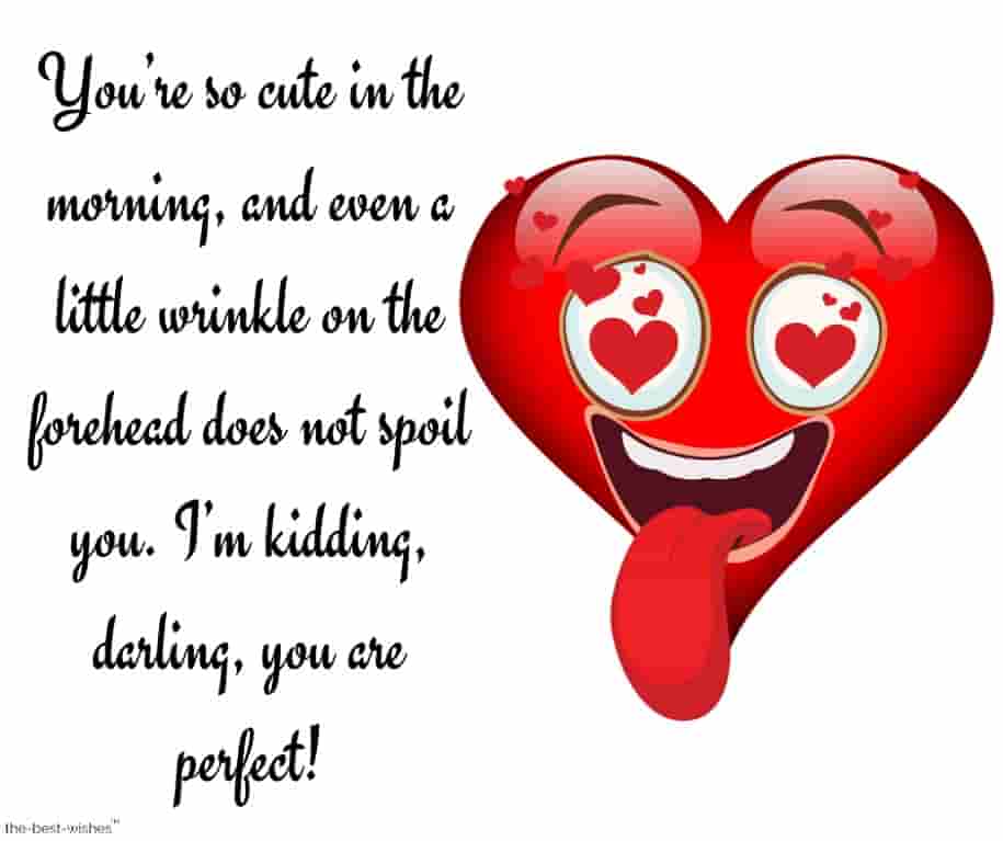 cute good morning text messages with heart love face