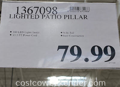Deal for the Inside Outside Garden Lighted Patio Pillar at Costco