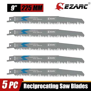 EZARC 5Pcs Wood Pruning Reciprocating Saw Blade Sharp Ground Teeth CRV Long Lifetime Sabre Saw Blades for Wood Woodworking Tools R931GS HOWN - STORE