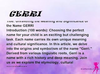 meaning of the name "GERRI"