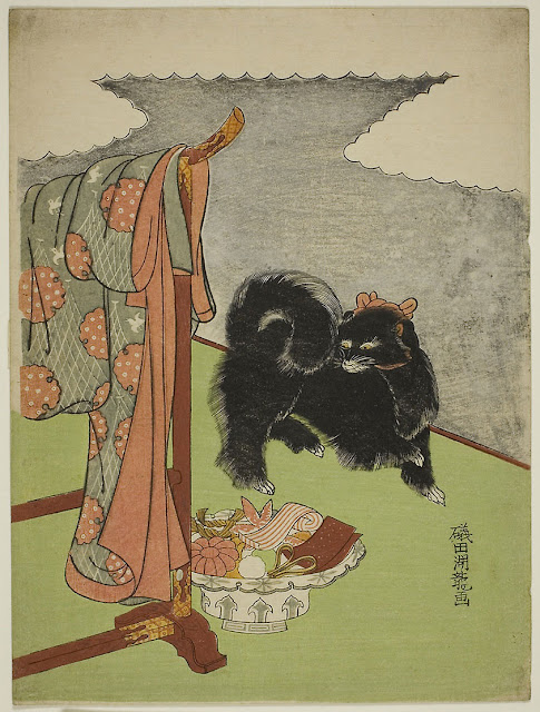 Black Dog by Isoda Koryusai, this month's pet in art in the Companion Animal Psychology newsletter, with the latest science news about dogs, cats and other animals