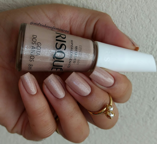 esmalte nudes metálico gota dos anjos